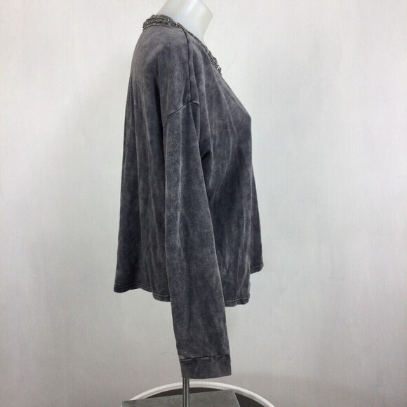 The Kooples Sport Sweatshirt Jewel Neckline Pullover Too Gray Size 3 US L - Picture 7 of 12